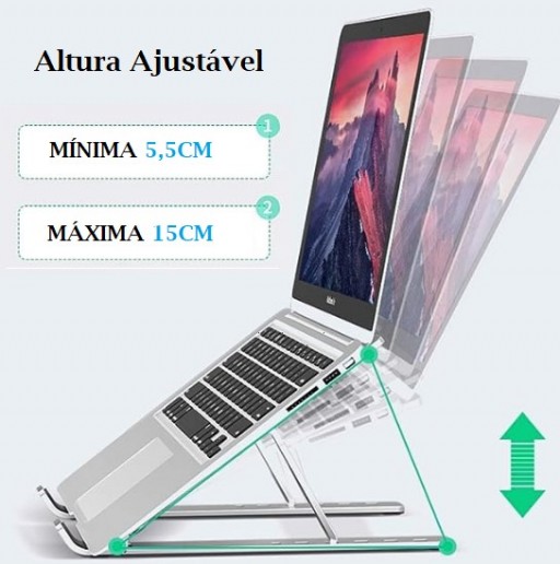 Suporte para notebook universal prata